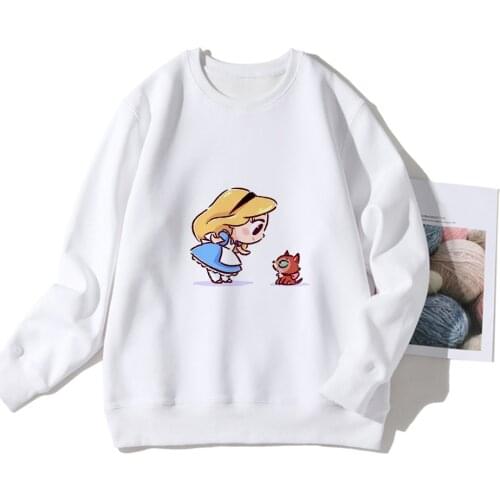 Disney Sweatshirt Kawaii Cartoon Princess Woman Hoodies Long Sleeve Hoody Tops Crop Teens for Girls 2021 Long-sleeved Pullovers