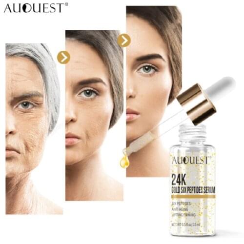 AUQUEST 24K Gold Face Serum Skincare Anti Wrinkles Moisturing Whitening Cosmetics Skin Lifting Essence for Face Care Products