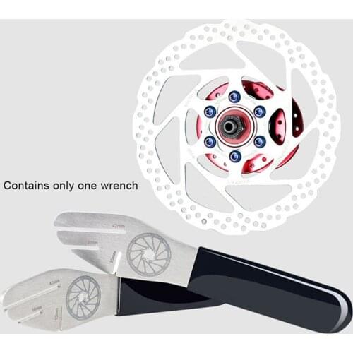 Bicycle Disc Brake Wrench Stainless Steel Rotor Truing Repair Tool Anti-Slip Rubber Handle Disc Brake Rotor Straightener