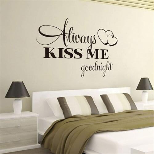 Always Kiss Me Goodnight DIY Removable Art Vinyl Quote Wall Sticker Decal Mural Home Decoration L Size
