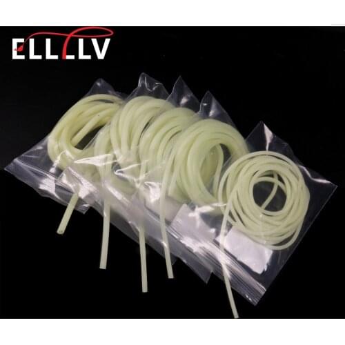 2m/bag 5 sizes Saltwater Fishing Sabiki Rig Protection Tube Soft Rubber White Luminous Green Sleeve High Brightness & Long Lumo