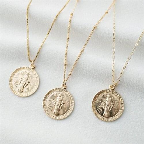 100% 14K Gold Filled Coin Necklace Minimalism Gold Necklace Gold Choker Pendants Collier Femme Kolye Collares Boho Women Jewelry