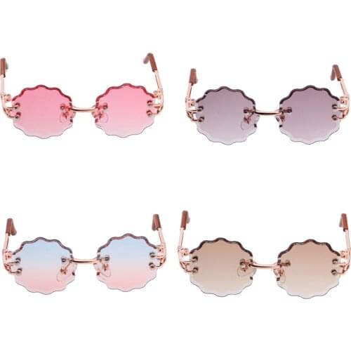 12inch Fashion Doll Clothing Accessory Metal Frame Glasses Wave-shaped Sunglasses For Dolls Dress-up