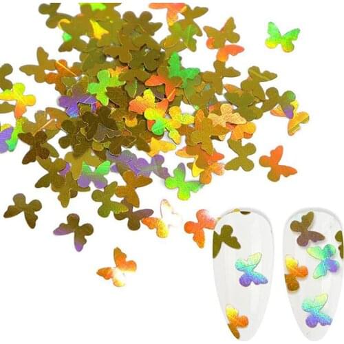 50g/Bag Holographic Butterfly Nail Art Glitter Sequins 12 Colors Laser Shiny Slice 5mm Ultra-thin Flake Manicure Decoration DG#3