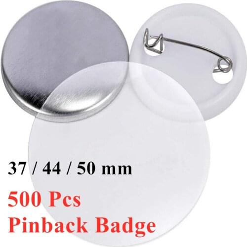 500Pcs/set Blank Badge Pinback Button Parts Supplies for Clothes/Handbag Decor School DIY Crafts Materials 32/37/44/50/58/75MM