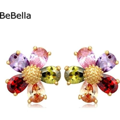 Женские золотые серьги BeBella China At AliExpress