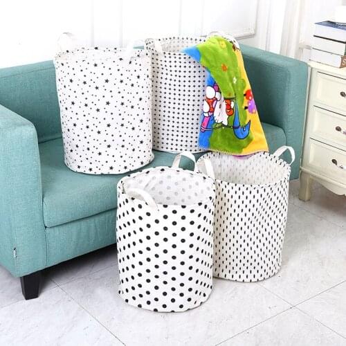 Household Large-capacity Dirty Clothes Hamper Folding Waterproof Clothes Toy Snack Storage Basket Can Be Hand-held To Save Space