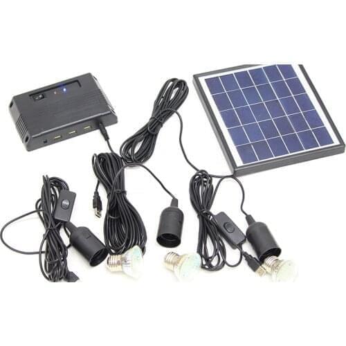 Household outdoor portable solar small system 8W solar panel 3LED light mobile phone charging camping mountaineering bee