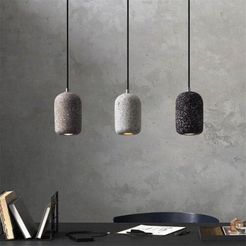 Nordic Style Cement LED Pendant Light Fixtures Bedroom Living Room Beside Modern Hanging Lamp Lights Lamparas Colgantes