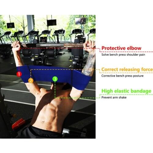 Elastic Band Bench Press Power Training Elbow Protection Weightlifting Support Band &T8