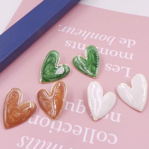 European and American exaggerated hand painted enamel symmetrical Earrings Fashion port style