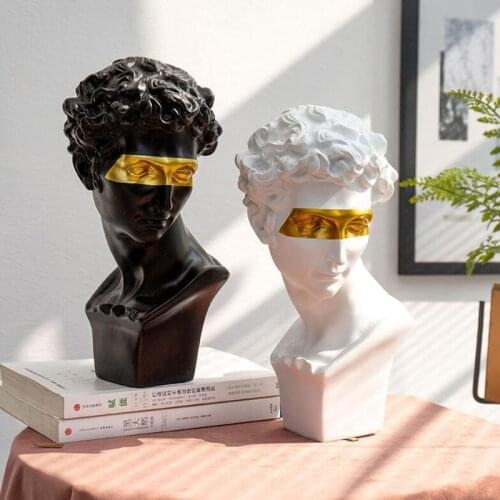 European Home Decoration Head Resin Statue Modern Abstract Art Mini Bust Sculpture Art Sketch Practice Masked Creativity