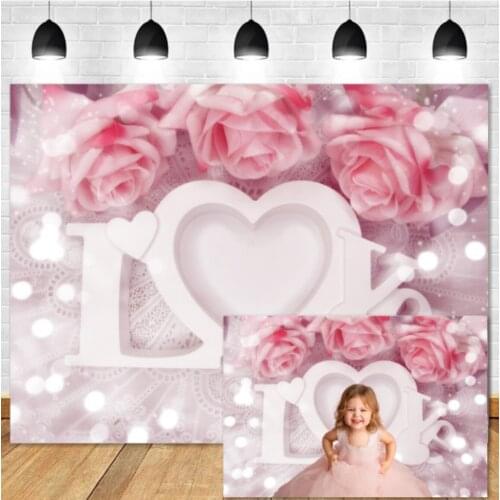 Valentine Photography Backdrop Love Rose Sparkling Newborns Baby Children Customized Photo Background for Studio PhotocallsW4859
