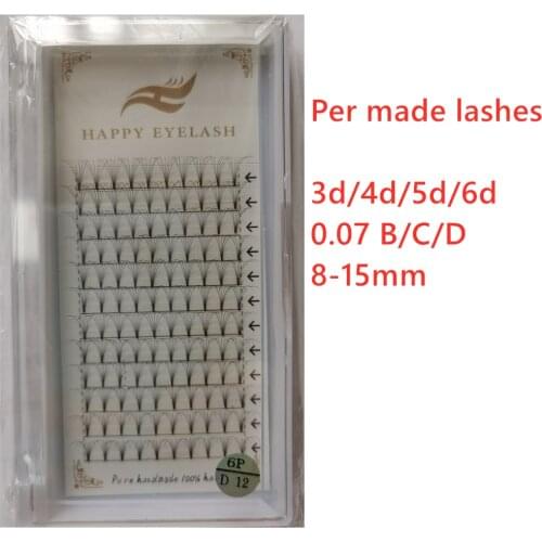 Premade Russian Volume Fans 2d/3d/4d/5d/6d Eyelashes Long Stem Lash Pre made Eyelash Extensions Supplies eyelash