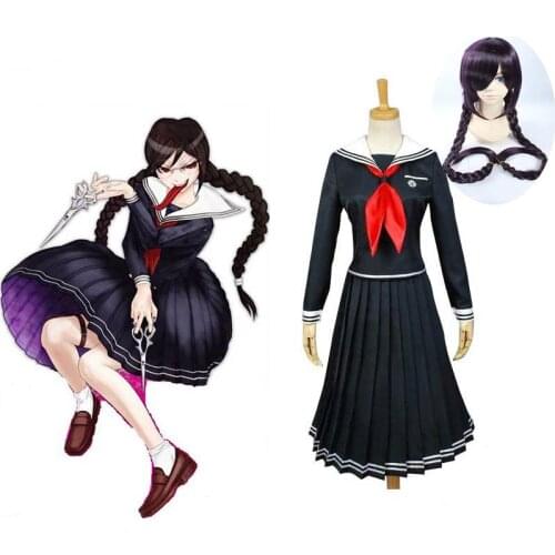 Game Danganronpa Cosplay Anime Dangan Ronpa 2 Costume Fukawa Touko JK School Uniforms Women Outfits Cosplay Costume and Wig