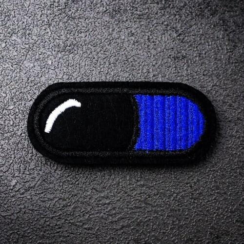 Capsule (Size:2.6X6.0cm) DIY Cloth Badges Patch Embroidered Applique Sewing Label Clothes Stickers Apparel Accessories