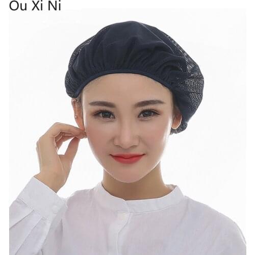 Wholesale10pce Chef Net Hat Cook Caps Kitchen Health Work Hats Canteen Restaurant Food Service Bakery Baking Female Job Cap