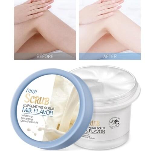 Milk Body Scrub Cream Exfoliating Deep Cleansing Skin Whitening Moisturizing Acne Smooth Body Care100g