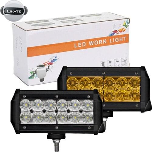 LKT 7" 12Led Light 36W 4x4 LED Floodlight Waterproof Work Light For Off-road Truck ATV Trailer 4WD DC 12V 24V