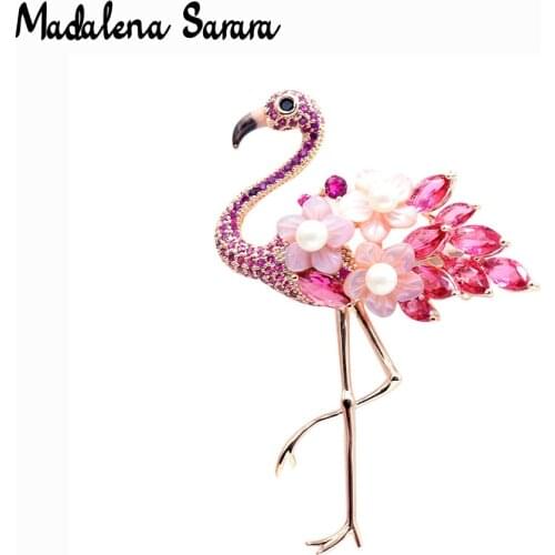 MADALENA SARARA AAAA Zircon Christmas Gift Inlaid Pearl Brooch Copper New Style Fine Brooch Pin For Women Jewelry Factory OEM