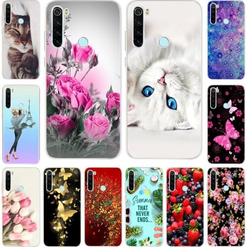 Soft Silicone Case For Xiaomi Redmi Note 8T Case Redmi Note 8 Cover Cute Cat Foral Printed Phone Case For Xiaomi Redmi Note 8 8T