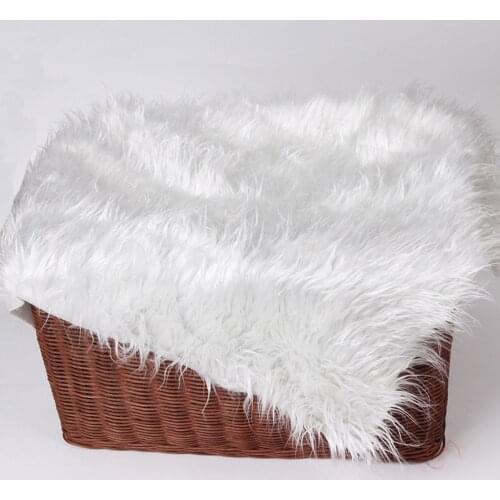 2021 New Newborn Backdrop Faux Fur Flokati Rug Blanket Shoot Studio Accessories Baby Bebe Photography Props For Basket Stuffer