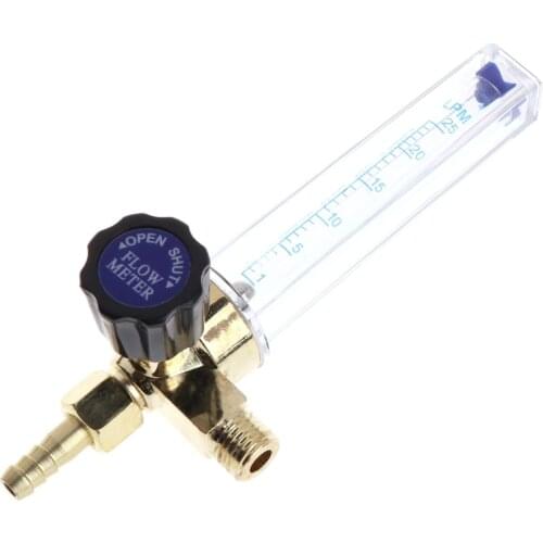 New Arrive 1/4PT Thread 7mm Barb Argon Ar CO2 Gas Flow Meter Ar Welding Regulator 0.35 MPA