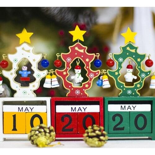 Xmas New Year Gift for Home Decorations Creative Wooden DIY Christmas Tree Calendar Christmas Advent Countdown Ornaments FZ325