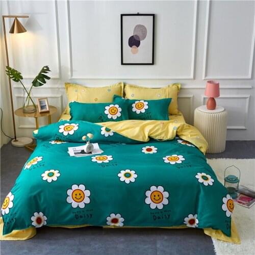 Pastoral Bedding Set,Green Duvet Cover Set With Pillowcase 200x230,Sun flower Quilt Cover 220x240,King Size Blanket Cover,2020