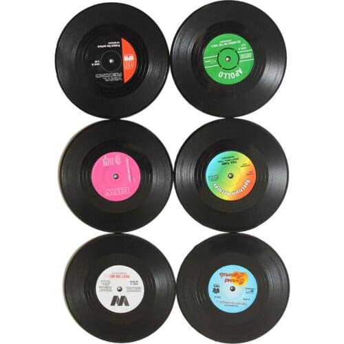 2/4 6/PCS Reusable Heat-resistant Cup Coasters Creative Mug Coaster Environmental Plastic Vinyl Record Table Placemats Coasters
