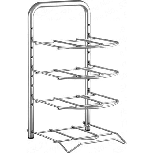 Stainless steel pan rack, frying pan rack, kitchen appliance rack, adjustable storage rack, ventilation and drainage