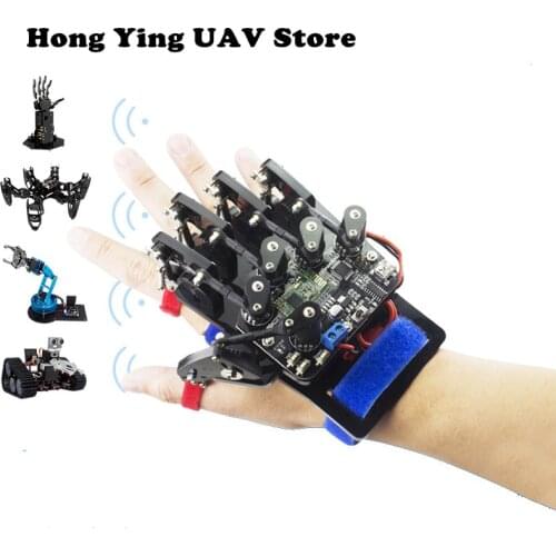 DIY open source somatosensory gloves wireless somatosensory controller exoskeleton robot remote control robot palm RC robot toy