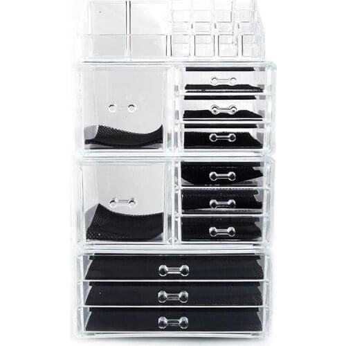 SF-1122-10 4Pcs / Set Plastic Cosmetics Storage Rack Transparent