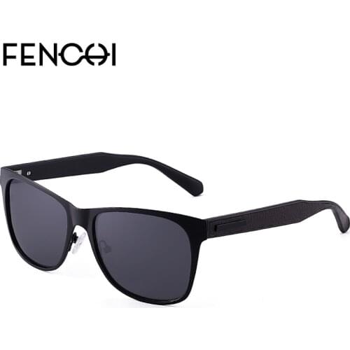 FENCHI MenPolarized Sunglasses Driving Black Square Eyewear Designer Brand Sunglasses Men Women Driving Oculos