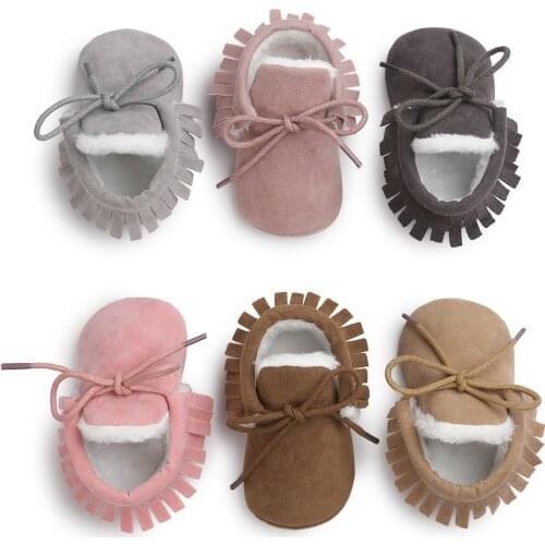 Warm Baby Shoes Toddler First Walker PU Leather Winter Baby Moccasins Newborn Boys Girls Casual Sneakers For 0-18M
