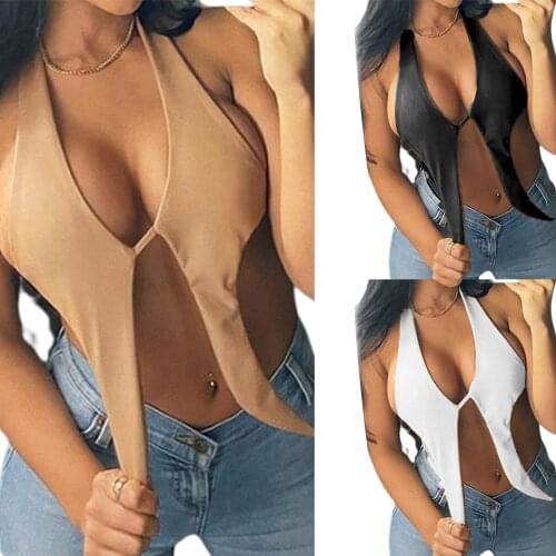 Women Camisole Top Loose, Girls Solid Color Halter Neck Strappy Vest Sleeveless Crop Tops for Summer, White/Black/Khaki