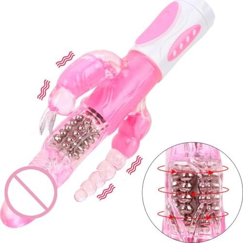 Dildo Vibrator Sex Toys for Women 12 Vibrations Silicone G-spot Massager Rotation Clitoris Stimulation Rabbit Clit Vibrator