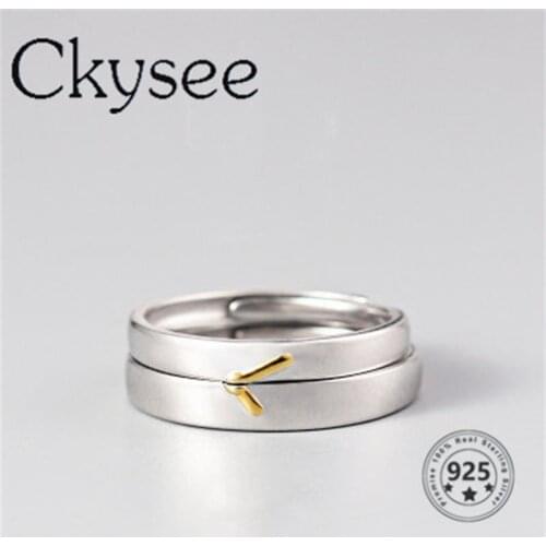 Ckysee 2021 New Jewelry 925 Sterling Silver Rings Clock Design Adjustable Couple Ring Fine Jewelry For Gift