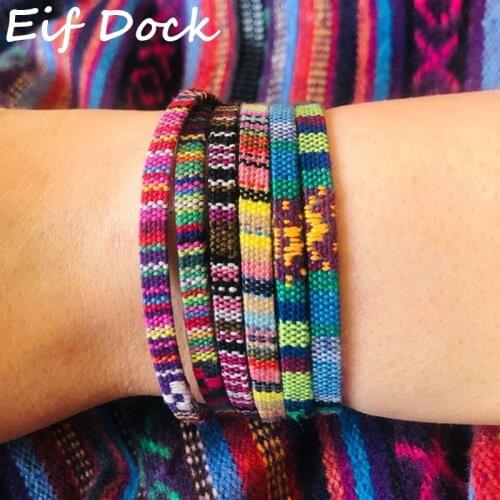 Eif Dock Handmade Bohemian Friendship Bracelet Ethnic Colorful Rope Chain Adjustable Bracelet For Women Beach Party Gift