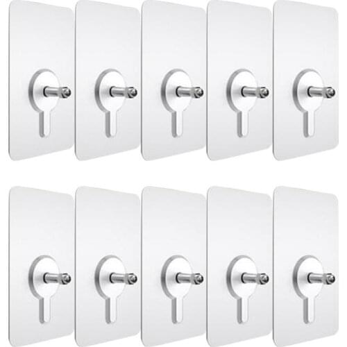 10pcs Punch-Free Screw Stickers Wall Picture Hook Invisible Traceless Hardwall Drywall Picture Hanging Kit Non-Marking Nail
