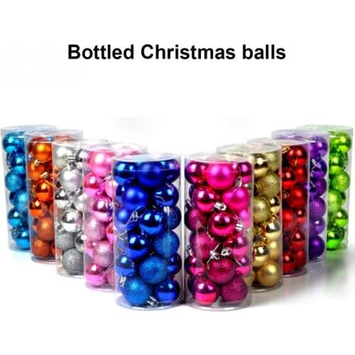 24pcs/lot 3/4cm Christmas Tress Hanging Decorations Round Ball Bauble Hanging Xmas Party Ornament Decorations for Home DIY Party