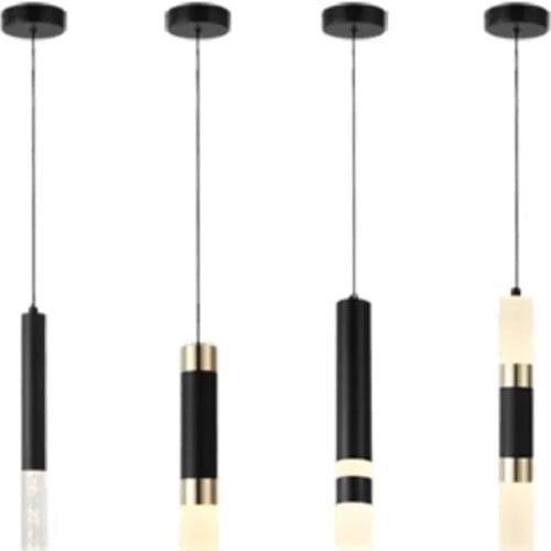 3 models Dimmable Cylinder LED Pendant Lights 10W 12W Long Tube Lamps Decoration Cord Pendant Lamp Background Lights AC90-260V