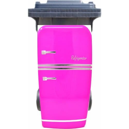 3D CreativPink Fridge Pattern Rubbish Bin Sticker Wallpaper mural Wall Print Decal Removable Wall Mural Photo self adhesive Gift