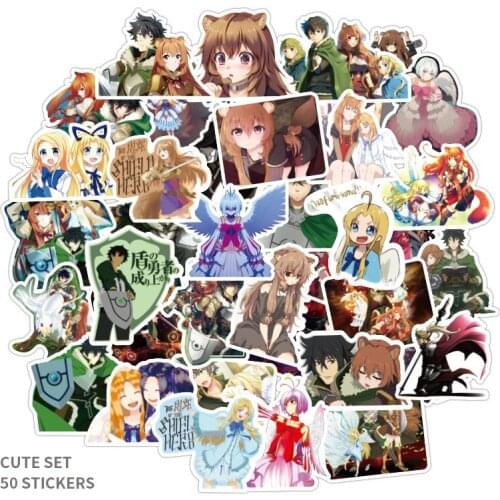 50pcs/set The Rising of the Shield Hero Stickers anime Stickers Waterproof Vinyls Stickers Decals for Water Bottle Bicycle