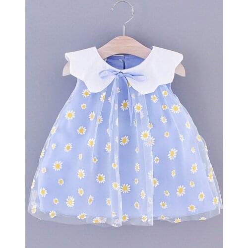 2021 Toddler Baby Girls Clothes Summer Sleeveless Floral Princess Birthday Party Dresses for Girls Baby Clothing Kids Costume