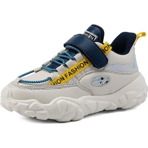 Boys Sneakers Girls Shoes For Kids Sneakers Children Shoes Leather Hook&Loop Anti-slippery Running Footwear chaussure enfant