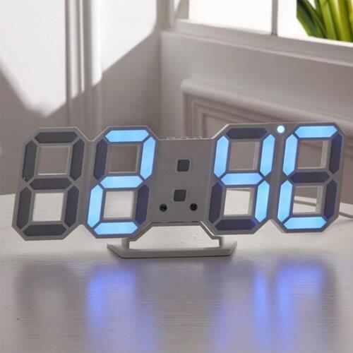 Home Decoration Modern Night Light DIY Digital Alarm 3D LED Wall Clock for Bedroom Electronic gifts