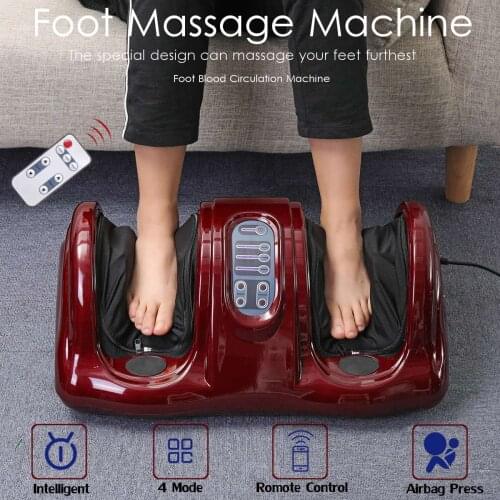 Electric Vibrator Foot Massager Health Care Massage Therapy Circulation Shiatsu Ankle Calf Kneading Rolling RC Machine EU 220V