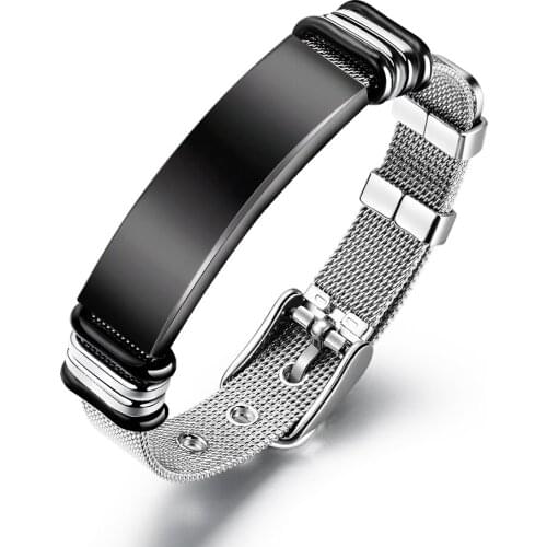 JHSL Male Men Statement Charm Bracelets & Bangles Size Adjustable Stainless Steel Great Boyfriend Father Gift