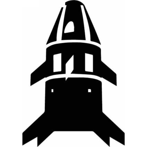 Cool and Bulky Big Rocket Car Decals, Exquisite Window Decorations, Personalized Pvc Waterproof Decals, Black/white, 16cm*11cm